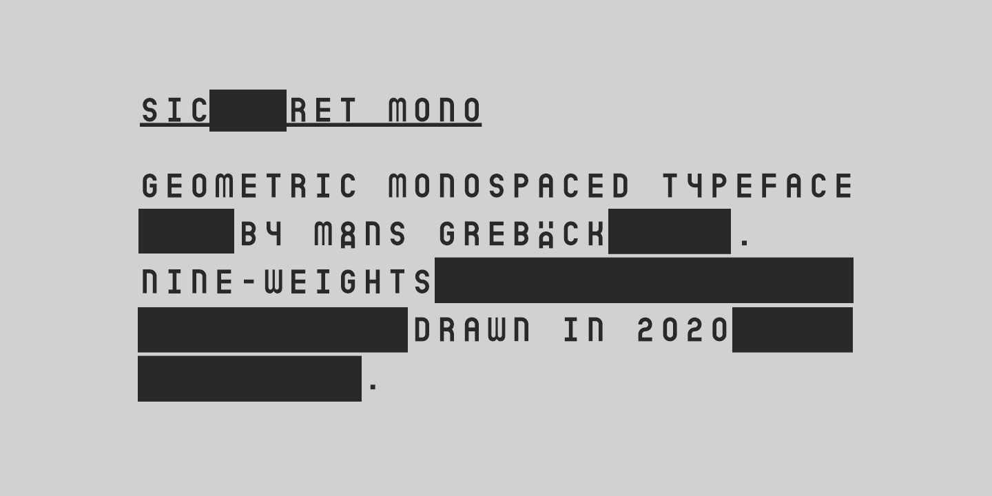 Пример шрифта Sicret Mono SemiBold